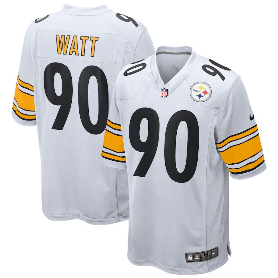 Men Pittsburgh Steelers 90 T.J. Watt Nike White Game NFL Jersey